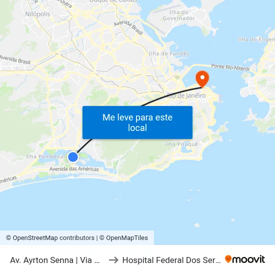 Av. Ayrton Senna | Via Parque / Aerotown to Hospital Federal Dos Servidores Do Estado map