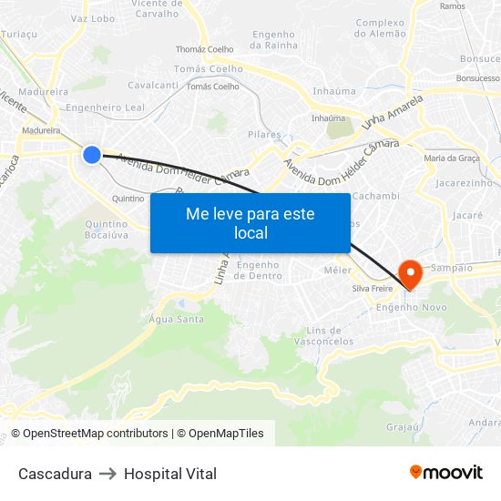 Cascadura to Hospital Vital map