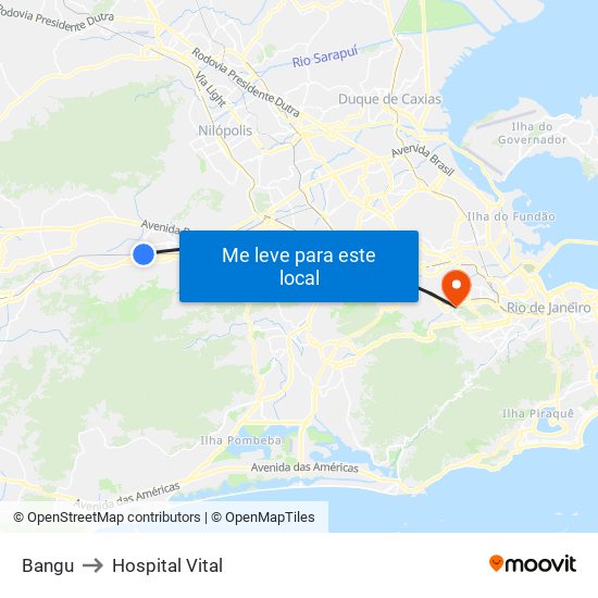 Bangu to Hospital Vital map