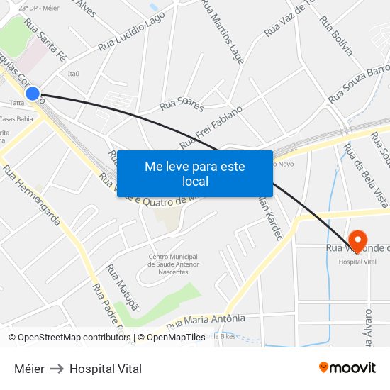 Méier to Hospital Vital map