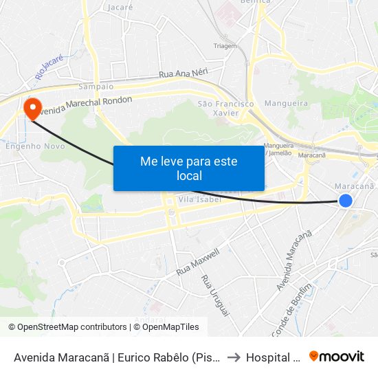 Avenida Maracanã | Eurico Rabêlo (Pista Central) to Hospital Vital map