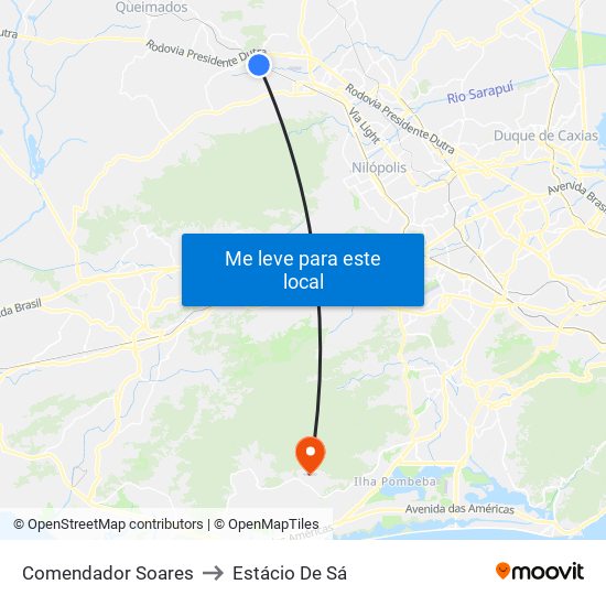 Comendador Soares to Estácio De Sá map