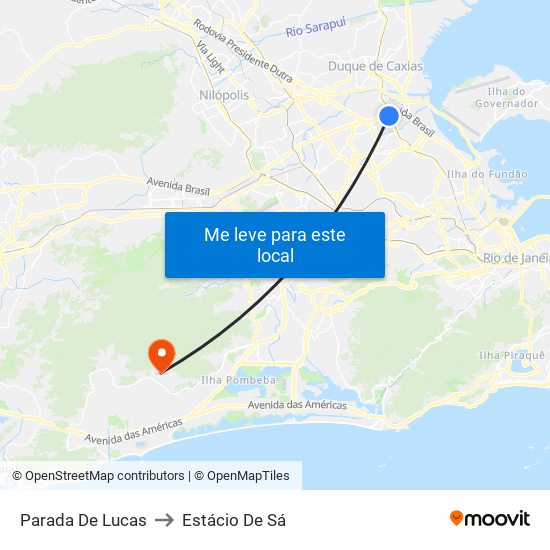 Parada De Lucas to Estácio De Sá map