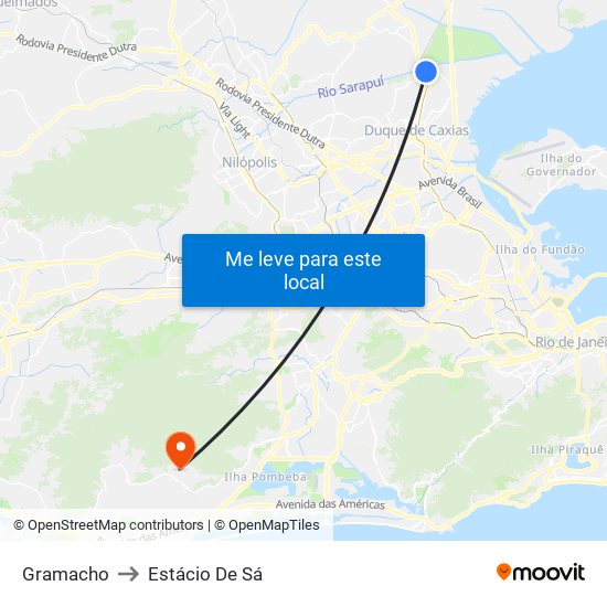 Gramacho to Estácio De Sá map