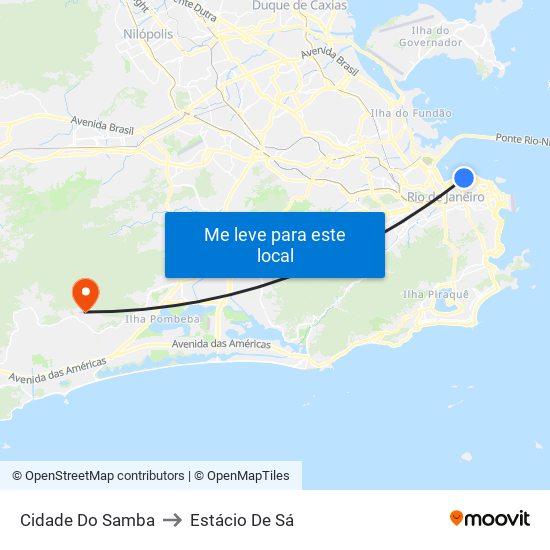 Cidade Do Samba to Estácio De Sá map