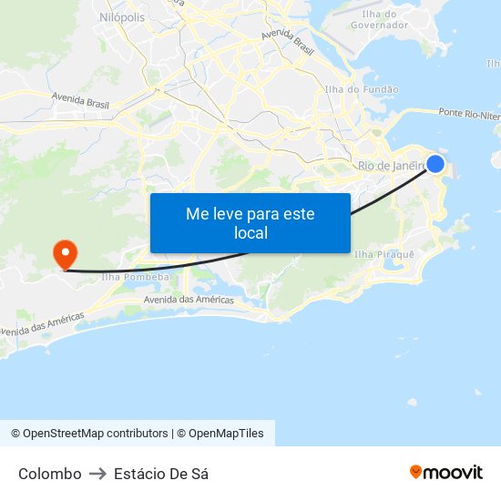 Colombo to Estácio De Sá map