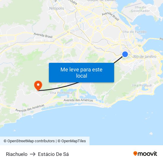 Riachuelo to Estácio De Sá map