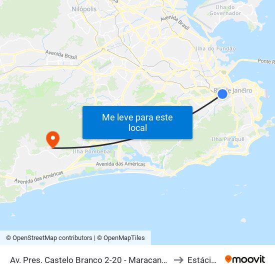 Av. Pres. Castelo Branco 2-20 - Maracanã Rio De Janeiro - Rj Brasil to Estácio De Sá map