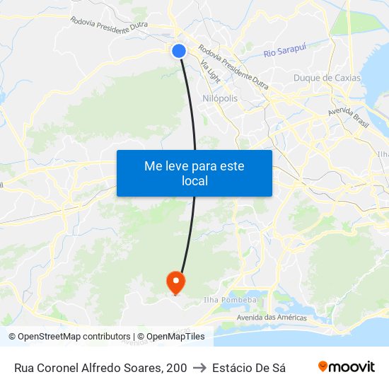 Rua Coronel Alfredo Soares, 200 to Estácio De Sá map