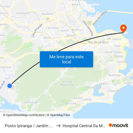 Posto Ipiranga / Jardim Clarice to Hospital Central Da Marinha map