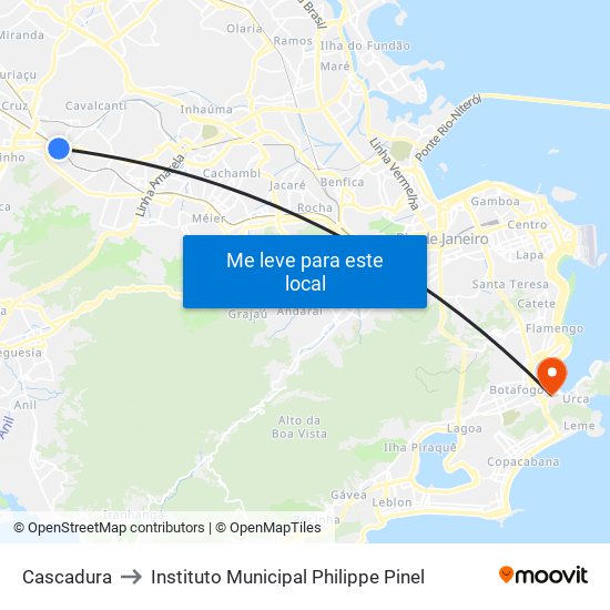 Cascadura to Instituto Municipal Philippe Pinel map