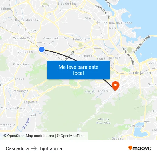 Cascadura to Tijutrauma map