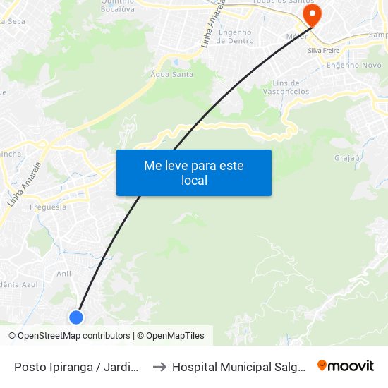 Posto Ipiranga / Jardim Clarice to Hospital Municipal Salgado Filho map