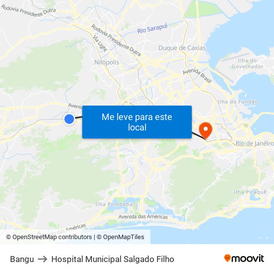Bangu to Hospital Municipal Salgado Filho map