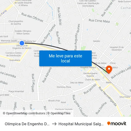 Olímpica De Engenho De Dentro to Hospital Municipal Salgado Filho map