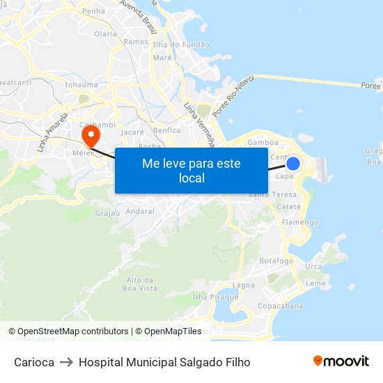 Carioca to Hospital Municipal Salgado Filho map