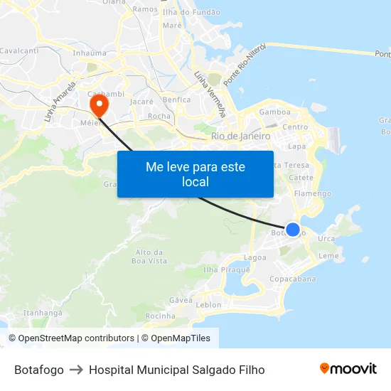 Botafogo to Hospital Municipal Salgado Filho map