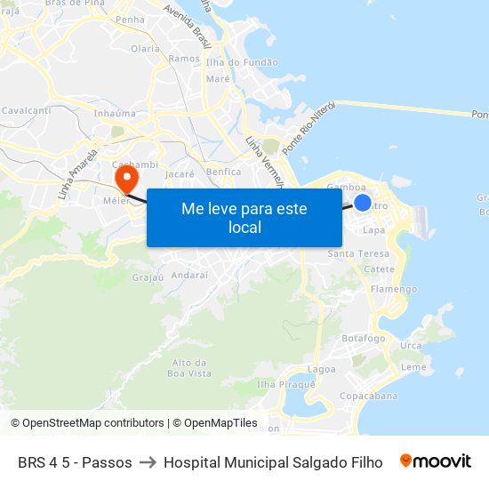 BRS 4 5 - Passos to Hospital Municipal Salgado Filho map