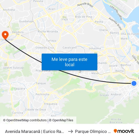 Avenida Maracanã | Eurico Rabêlo (Pista Central) to Parque Olímpico De Deodoro map