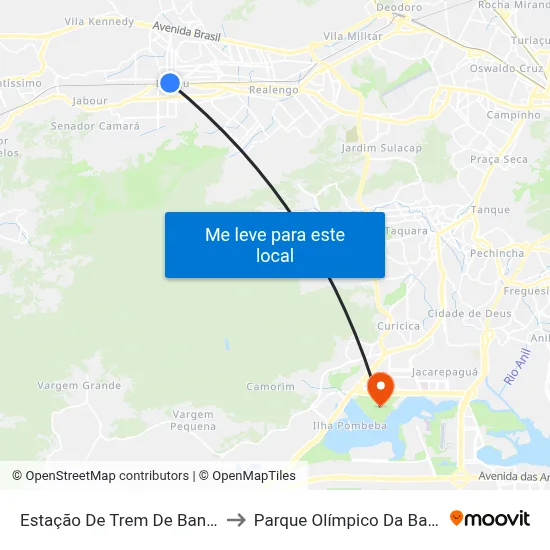 Estação De Trem De Bangu to Parque Olímpico Da Barra map