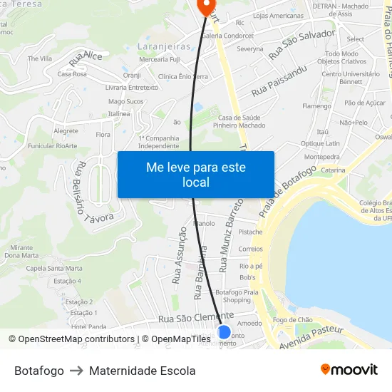 Botafogo to Maternidade Escola map