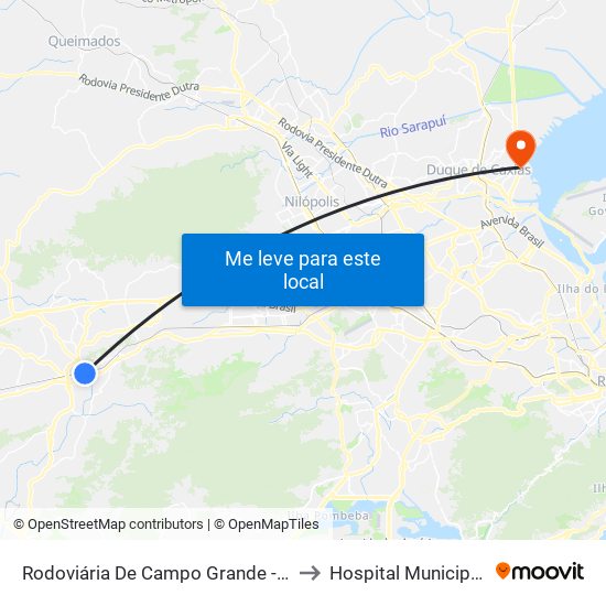 Rodoviária De Campo Grande - Plataforma D (Campo Grande E Jabour - Executivo) to Hospital Municipal Moacyr Rodrigues Do Carmo map