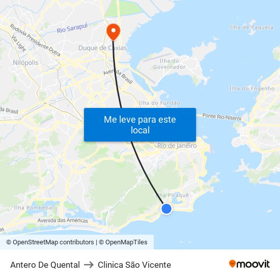 Antero De Quental to Clinica São Vicente map