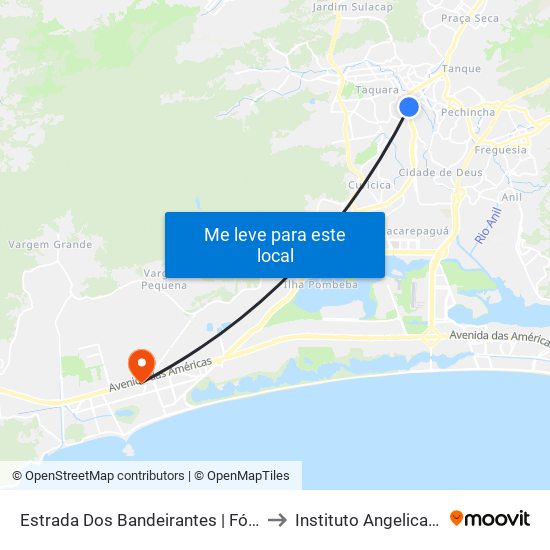 Estrada Dos Bandeirantes | Fórum Taquara to Instituto Angelica Mendes map