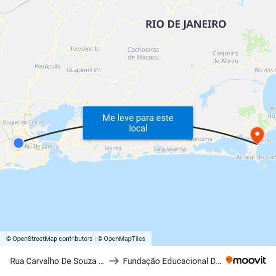 Rua Carvalho De Souza (Linhas Municipais) to Fundação Educacional Da Região Dos Lagos map