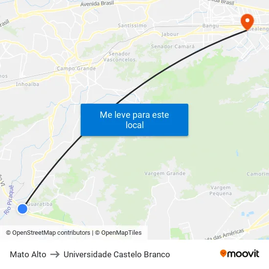 Mato Alto to Universidade Castelo Branco map