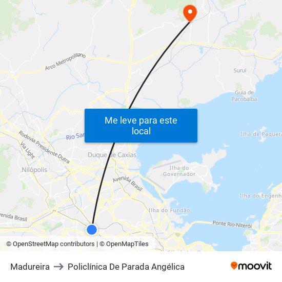 Madureira to Policlínica De Parada Angélica map