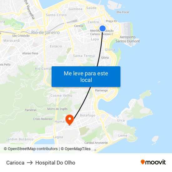 Carioca to Hospital Do Olho map