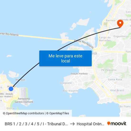 BRS 1 / 2 / 3 / 4 / 5 / I - Tribunal De Justiça Do Rio De Janeiro to Hospital Orêncio De Freitas map