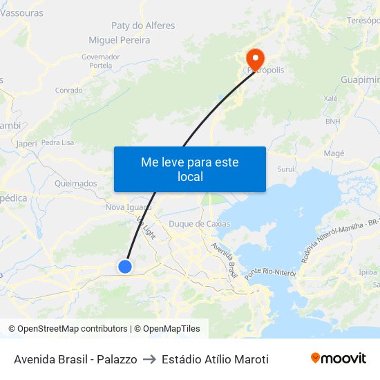 Avenida Brasil - Palazzo to Estádio Atílio Maroti map