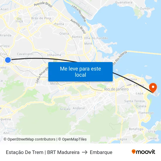 Estação De Trem | BRT Madureira to Embarque map
