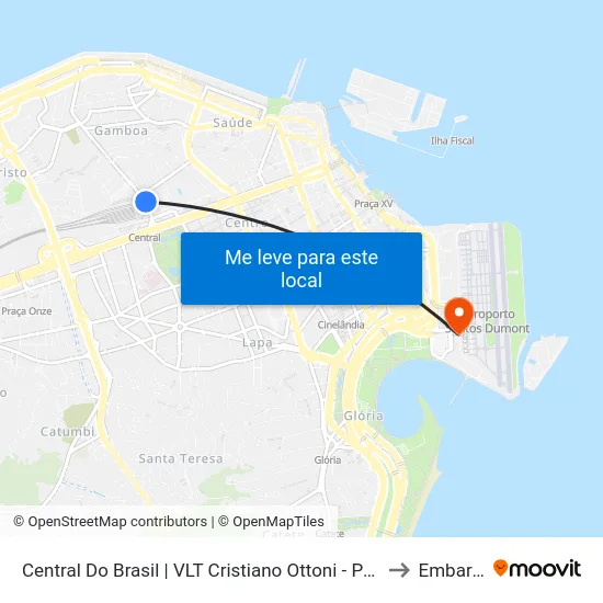 Central Do Brasil | VLT Cristiano Ottoni - Pequena África to Embarque map