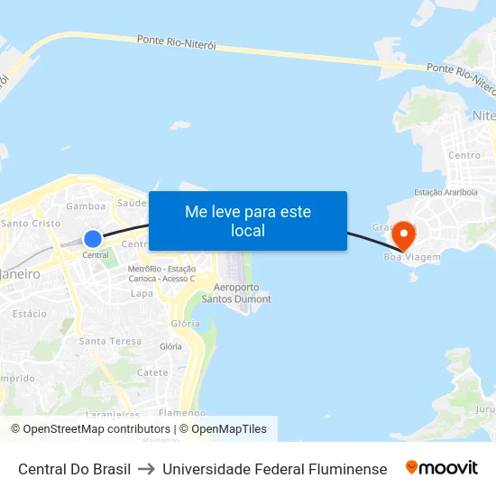 Central Do Brasil to Universidade Federal Fluminense map