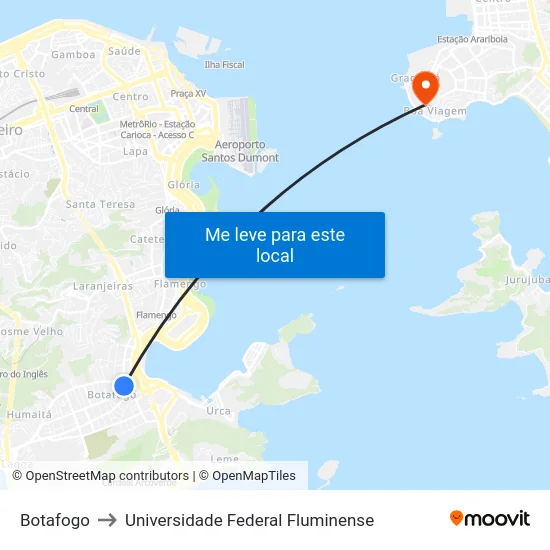 Botafogo to Universidade Federal Fluminense map