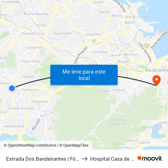 Estrada Dos Bandeirantes | Fórum Taquara to Hospital Casa de Portugal map