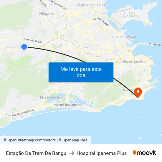 Estação De Trem De Bangu to Hospital Ipanema Plus map