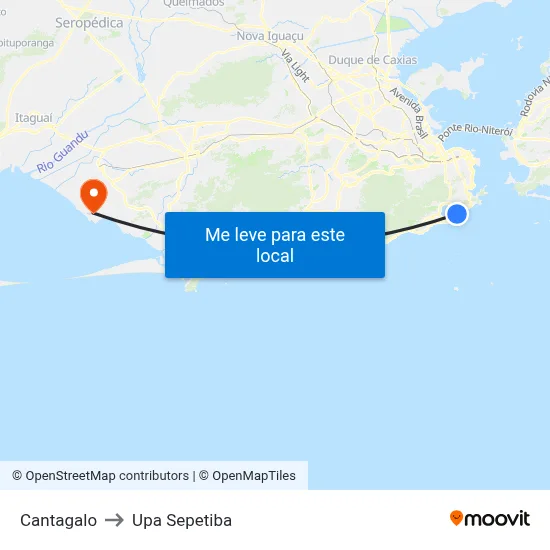 Cantagalo to Upa Sepetiba map