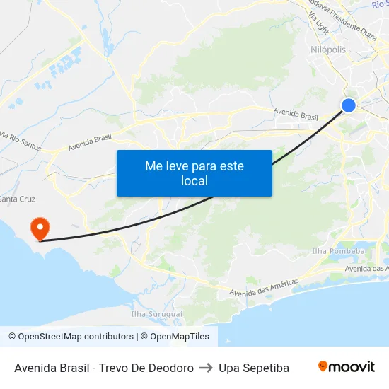 Avenida Brasil - Trevo De Deodoro to Upa Sepetiba map
