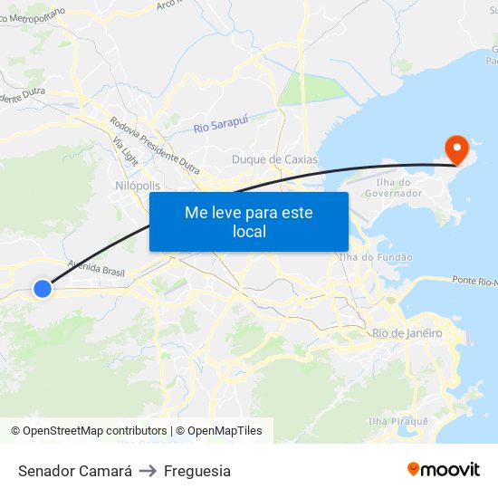 Senador Camará to Freguesia map