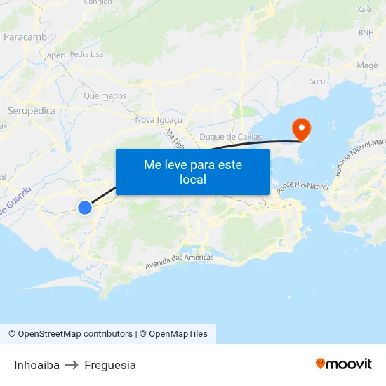 Inhoaiba to Freguesia map
