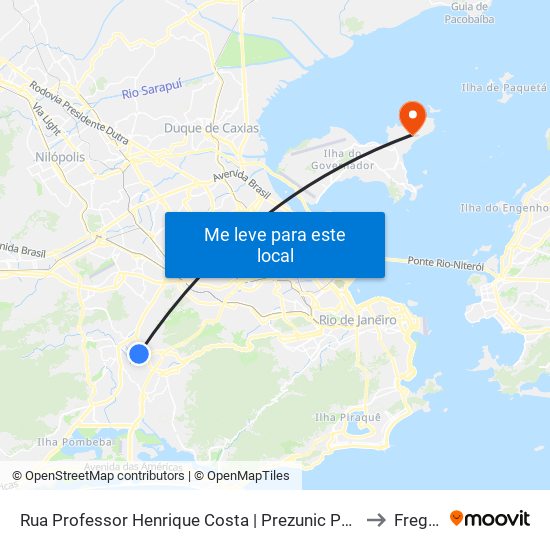 Rua Professor Henrique Costa | Prezunic Pechincha (Sentido Mirataia) to Freguesia map