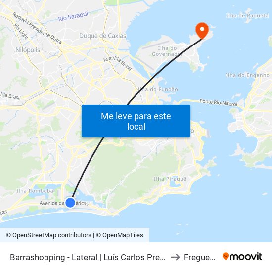 Barrashopping - Lateral | Luís Carlos Prestes to Freguesia map