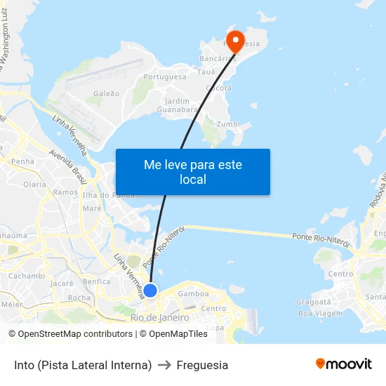 Into (Pista Lateral Interna) to Freguesia map