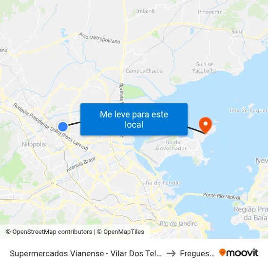 Supermercados Vianense - Vilar Dos Teles to Freguesia map