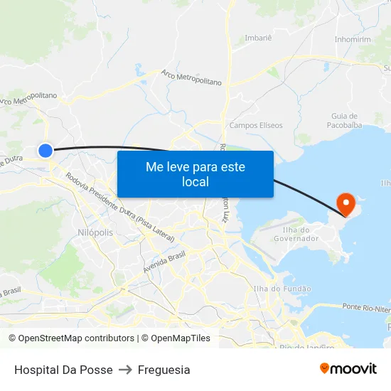 Hospital Da Posse to Freguesia map