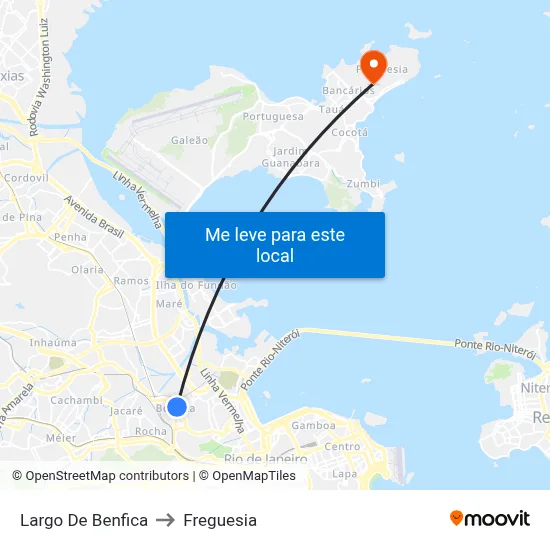Largo De Benfica to Freguesia map